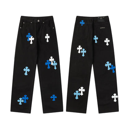 Chrome Hearts Distressed Denim Jeans | Stretch Tapered Fit