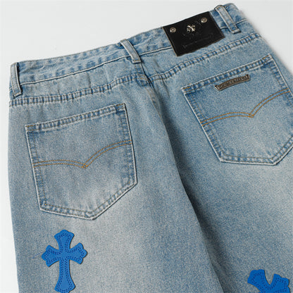 Chrome Hearts Distressed Denim Jeans | Stretch Tapered Fit