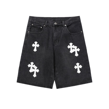 Chrome Hearts Distressed Denim Jeans | Stretch Tapered Fit