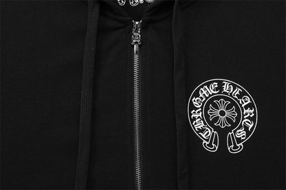 Chrome Hearts Graphic Zip-Up Hoodie